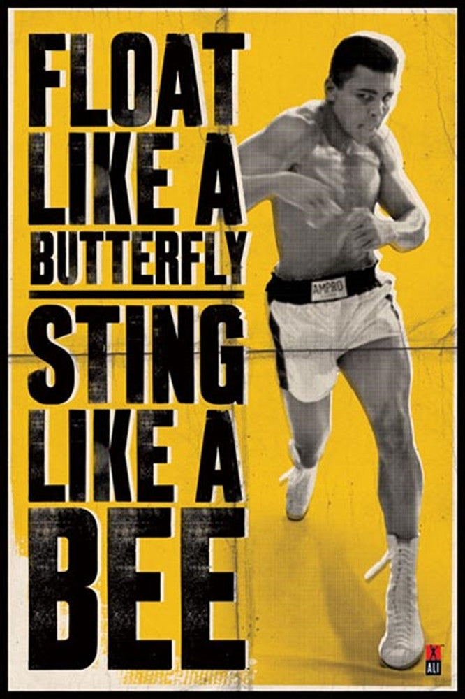 Muhammad Ali Float Like A Butterfly Sting Like A Bee Poster Tshirtnow