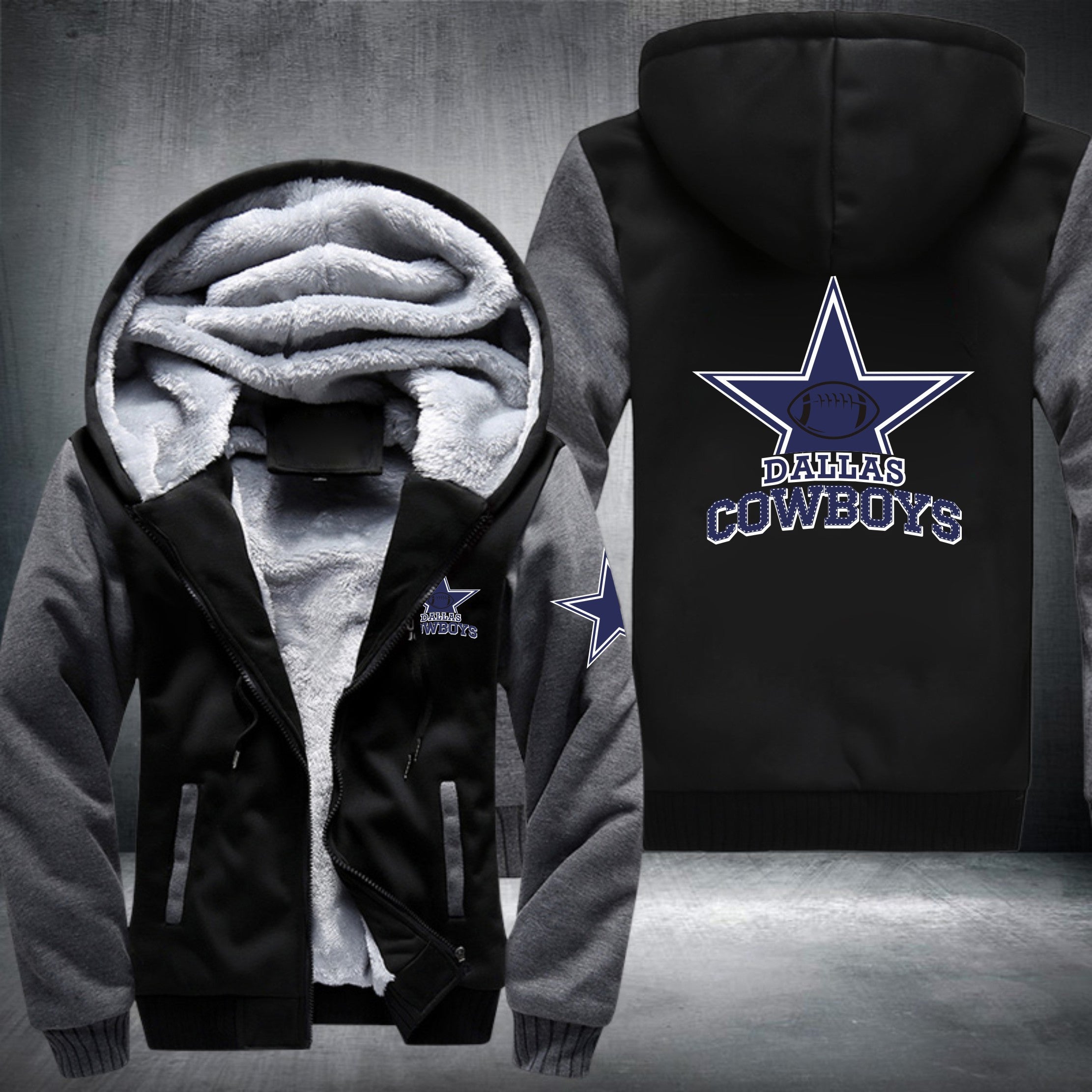 dallas cowboys fleece hoodie jacket