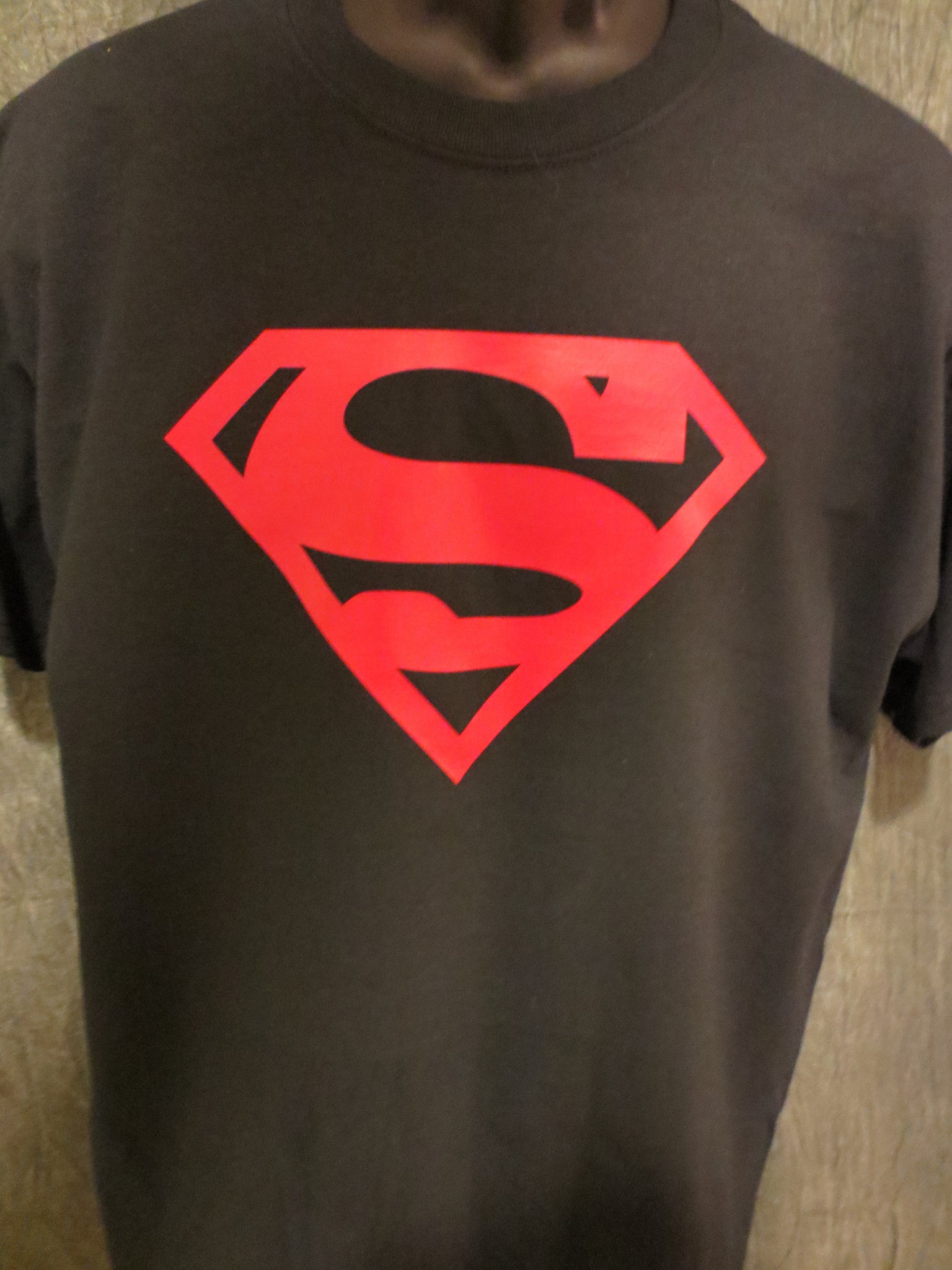 superman t shirt black and red