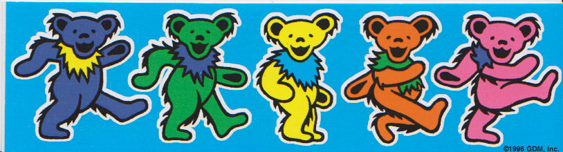 grateful dead dancing bear sticker pack