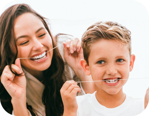 Flossing with Women and Boy