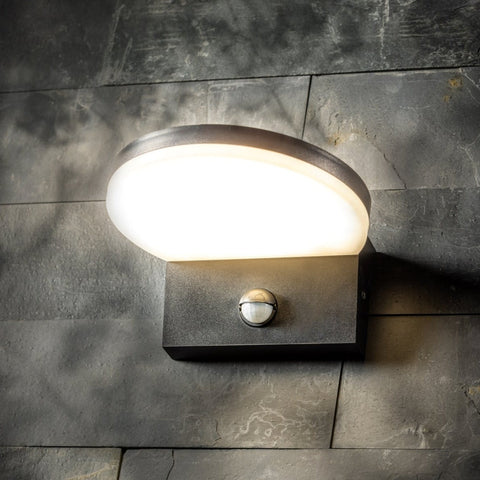 A small circular outdoor light