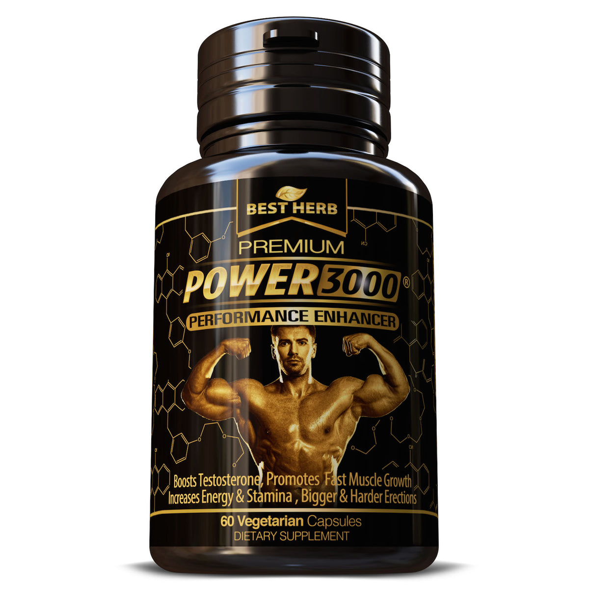 Power 3000 Male Performance Enhancer Fast Muscle Growth Testo Boost Purestherbal