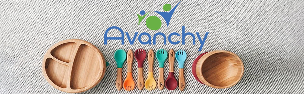 AVANCHY Bamboo Suction Baby Bowl and Spoon | ANB Baby