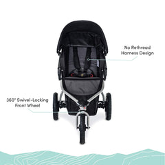 BOB Gear Rambler Jogging Stroller Front View and Front Features | ANB Baby