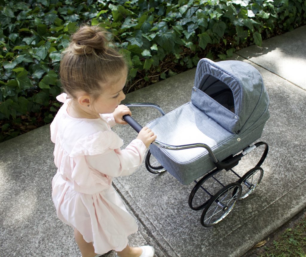 Stroller - Valco Baby Royale Doll Stroller, Grey Marle