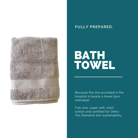 Bath Towel - Baby Boldly Fully Prepared Birth Bag, Agreeable Gray