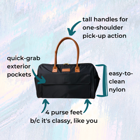 Handbag - Baby Boldly Fully Prepared Birth Bag, Classic Black
