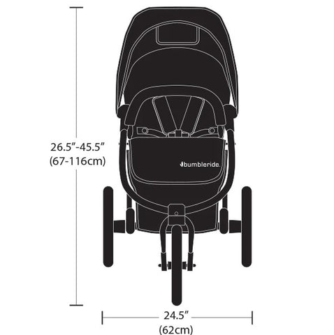 Bumbleride 2022 Indie Stroller Detailed Dimensions -ANB Baby