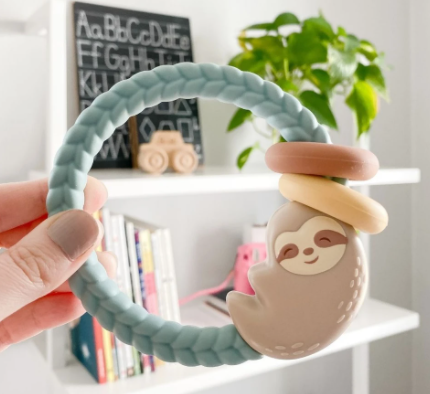 Furniture - Itzy Ritzy Silicone Teether with Rattle, Sloth