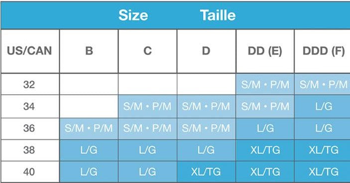 Size Chart for Medela Maternity and Nursing Tank Top