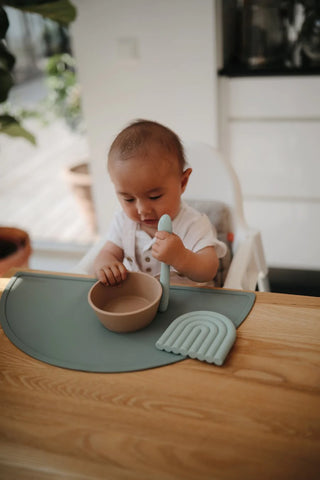 Mushie Silicone Suction Bowl Lifestyle View -ANB Baby