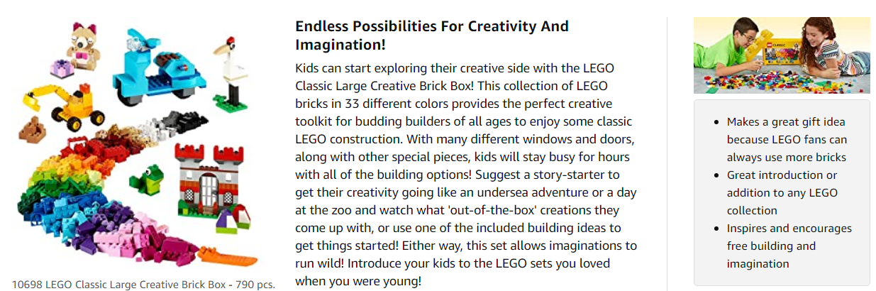 Text - Lego Classic Large Creative Brick Box, 790 Pieces
