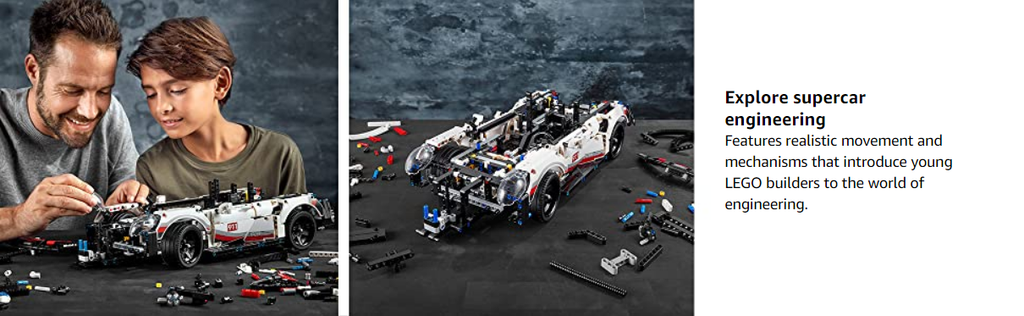 Race Car - Lego  Technic Porsche 911 RSR  Race Car Building Set, 1,580 Pieces