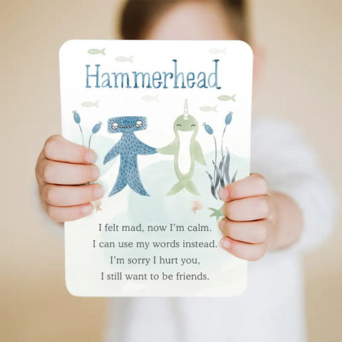 The Affirmation Card Slumberkins Pacific Hammerhead Kin, Conflict Resolution, Blue -ANB Baby