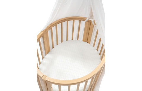 Stokke Sleepi Mini Fitted Sheet by Pehr used in bed -ANB Baby