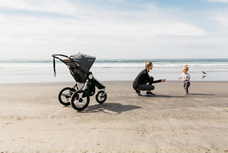 BUMBLERIDE 2020 Speed Stroller - Mother and Child Jogging On Beach | ANB Baby