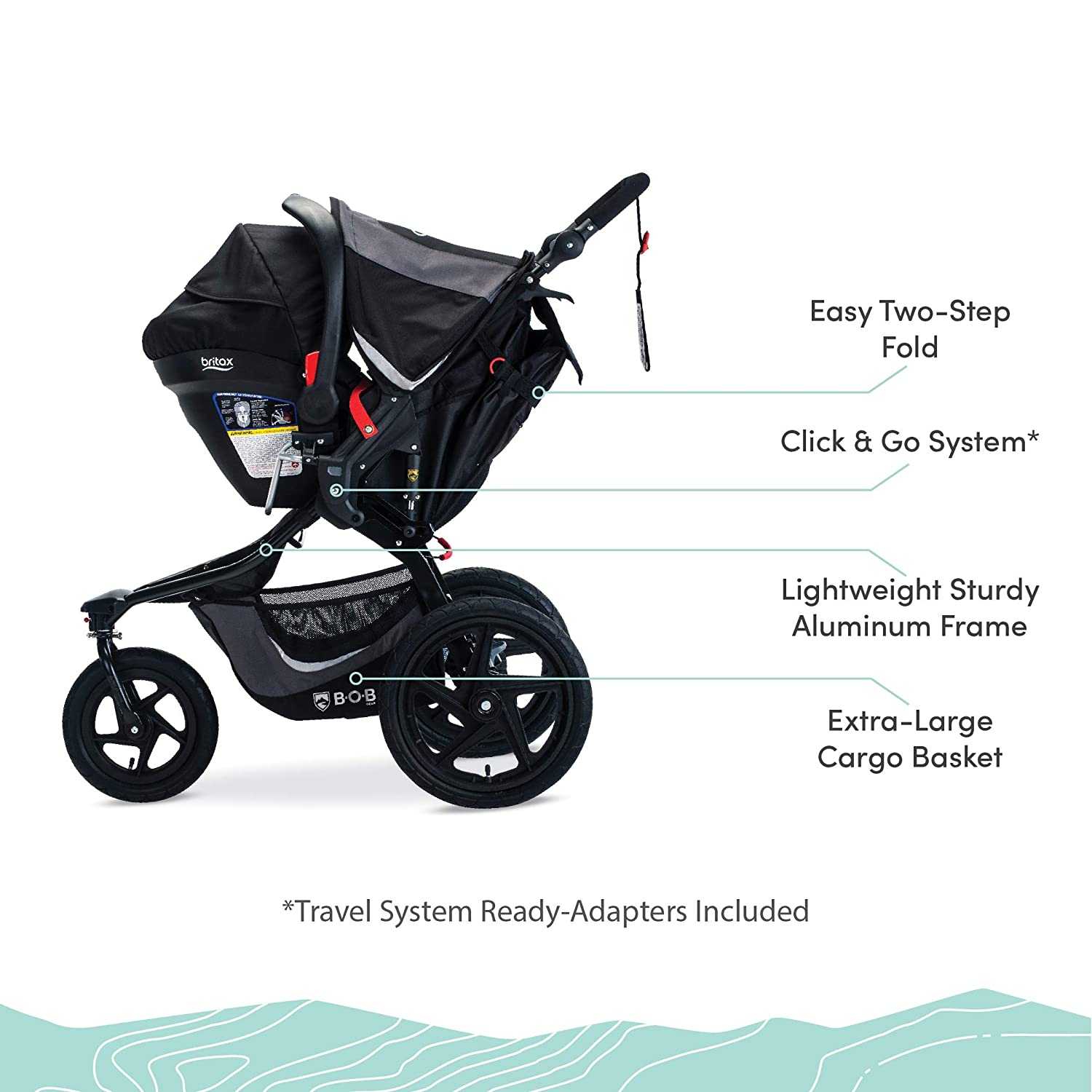 BOB Gear Revolution Flex 3.0 Jogging Stroller + Travel System with B-Safe 35 Infant Car Seat - ANB Baby -652182738082