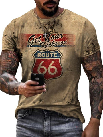 T-Shirt Homme décontracté été Vintage Route 66 - cardio shop