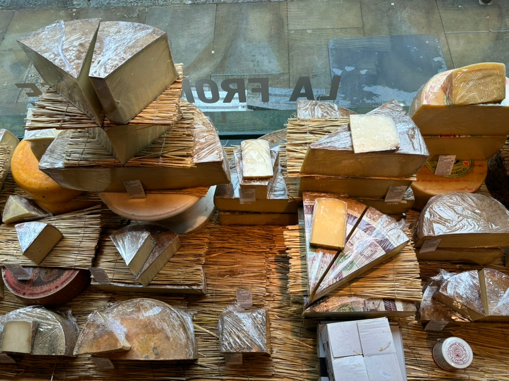 Delicious cheese selection in La Fromagerie