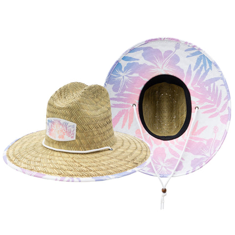 Hibiscus Sun Hat Straw Hat For Beach, Boating, Fishing, Walking, or Ha ...