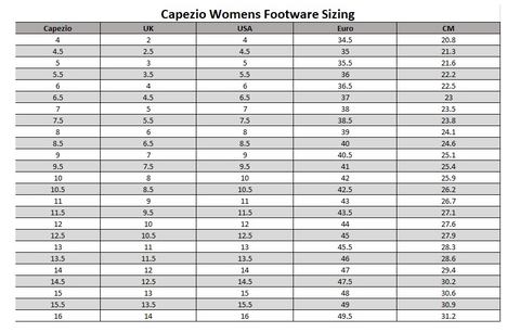 capezio size guide footwear tap shoes australia dancewear shop