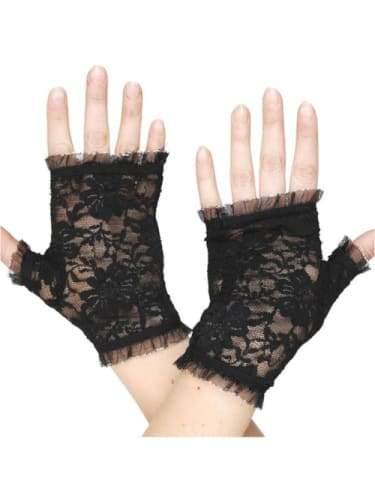 black lace fingerless gloves australia