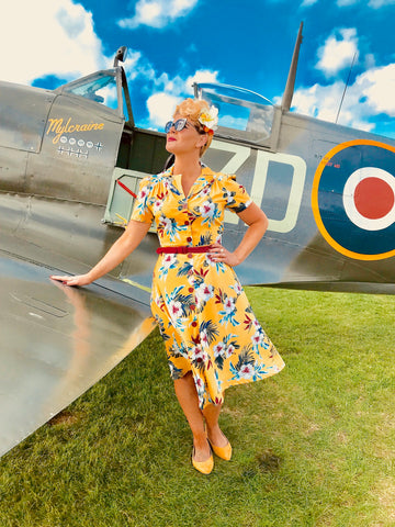 Goodwood airfield vintage dress spitfire vintage fashion goodwood dress 