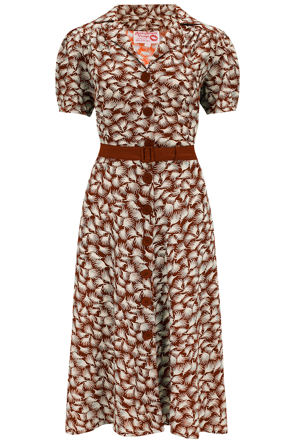 The "Charlene" Shirtwaister Dress in Cinnamon Whisp Print , True 1950s Vintage Style product