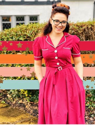 blog post 1950's kitty shirt dress