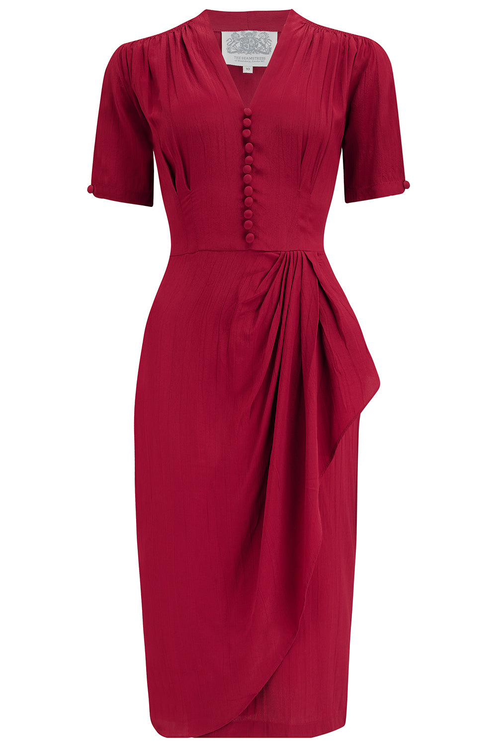 "Mabel dress " Wine , A Classic 1940s Inspired Vintage Style CC41 By The Seamstress Of Bloomsbury product