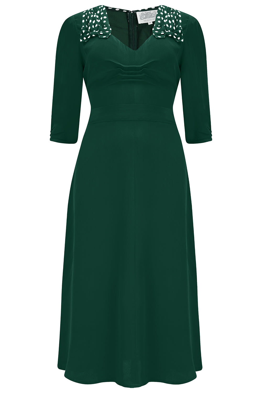 The "Veronica Dress " Hampton Green, A Classic 1940s Inspired Vintage Style By The Seamstress Of Bloomsbury product