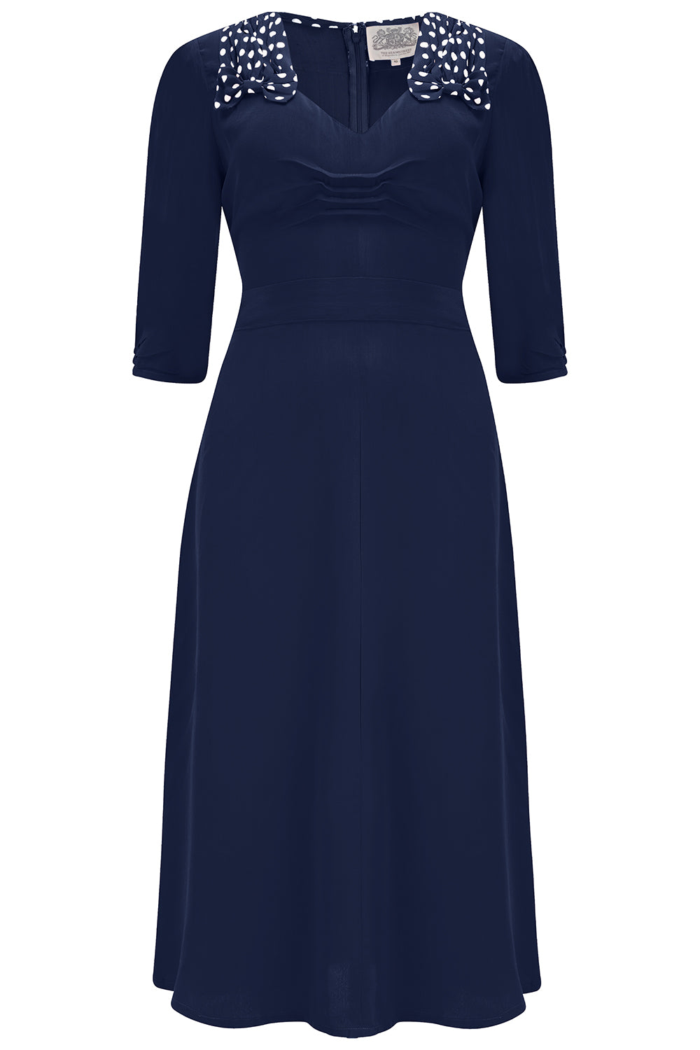 1940s Evening, Prom, Party, Formal, Ball Gowns Veronica French Navy A Classic 1940s Inspired Vintage Style By The Seamstress Of Bloomsbury £89.95 AT vintagedancer.com