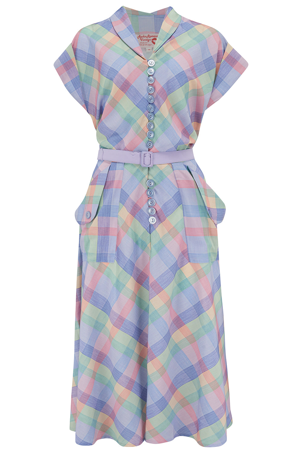 **Sample Sale** The "Casey" Dress in Summer Check Print, True & Authentic 1950s Vintage Style product