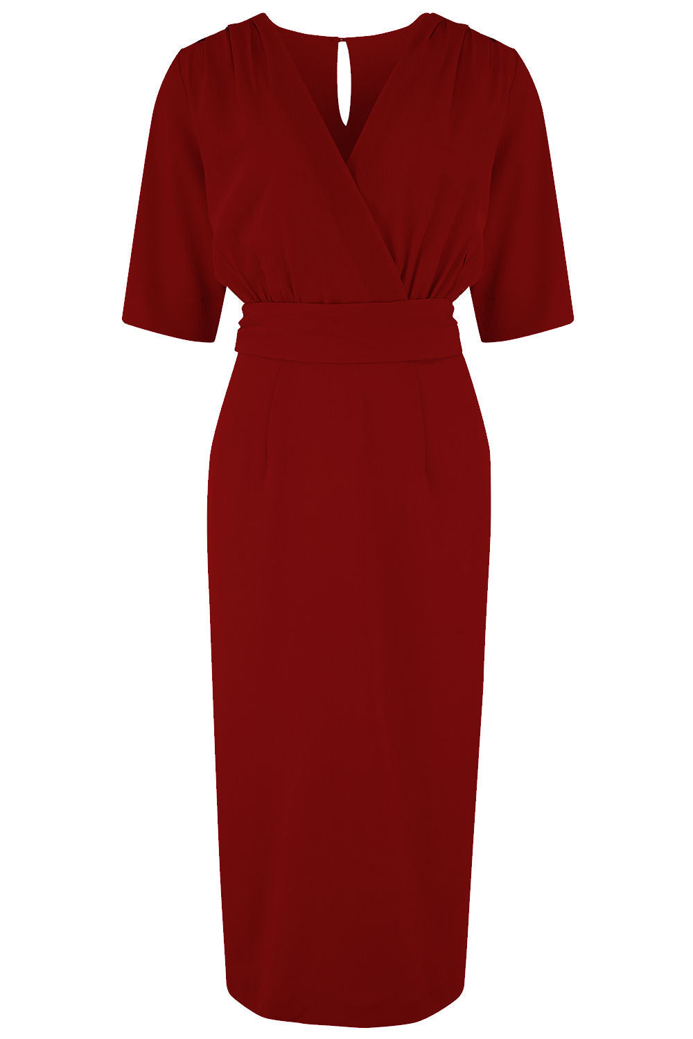 The “Evelyn" Wiggle Dress in Wine, True Late 40s Early 50s Vintage Style product