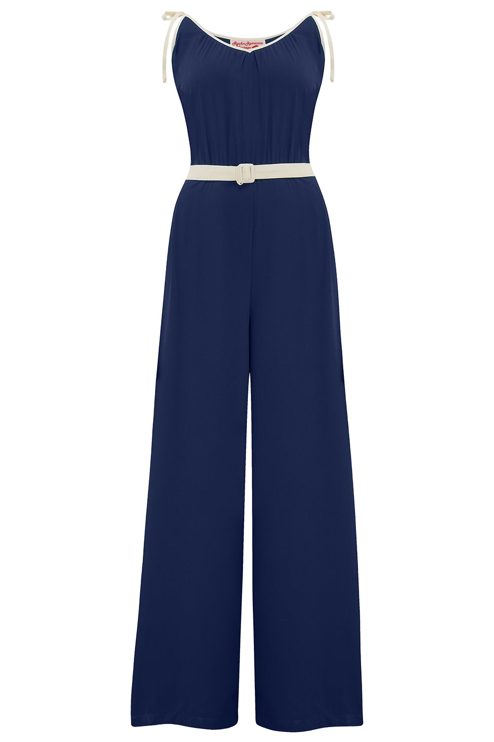 Sailor Dresses, Nautical Theme Dress, WW2 Dresses The Marcie Jump Suit in Navy Blue With Ivory Contrasts True  Authentic 1950s Vintage Style £49.00 AT vintagedancer.com
