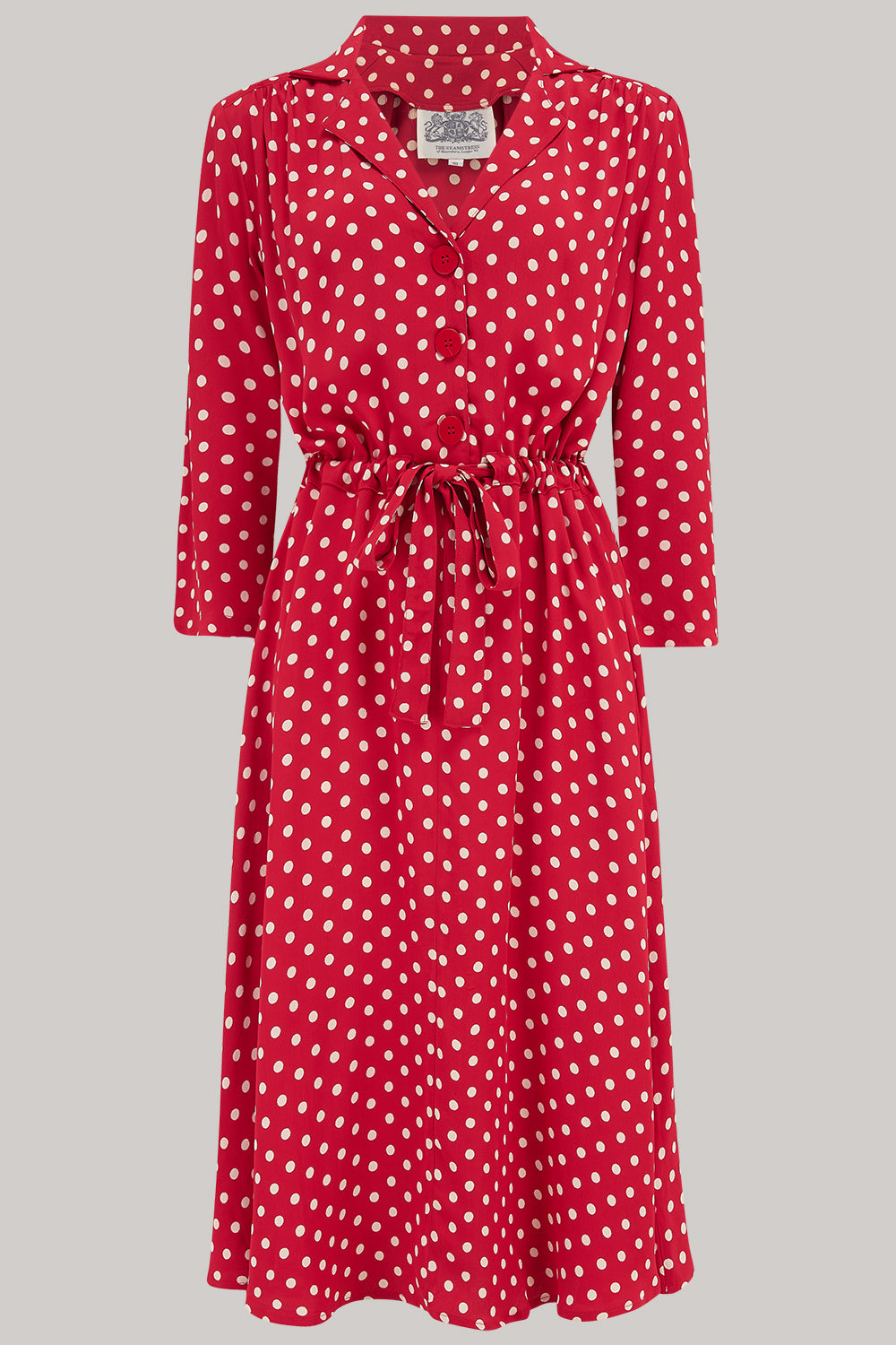 Polka Dot Dresses: 20s, 30s, 40s, 50s, 60s Milly dress in Red Polka  A Classic 1940s Inspired Day dress True Vintage Style £79.95 AT vintagedancer.com