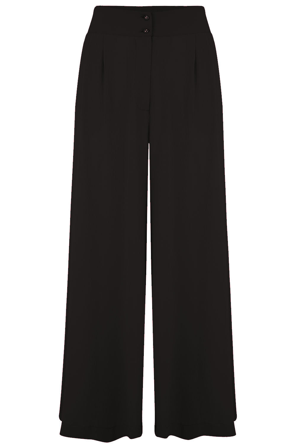 Vintage Wide Leg Pants & Beach Pajamas History The Sophia Palazzo Wide Leg Trousers in Black Easy To Wear Vintage Inspired Style £39.95 AT vintagedancer.com