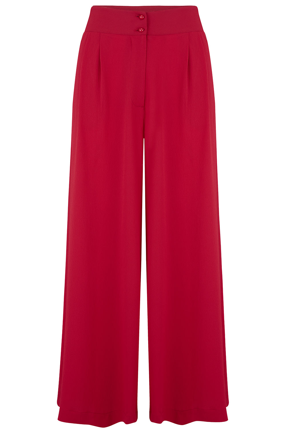 Vintage Wide Leg Pants & Beach Pajamas History The Sophia Palazzo Wide Leg Trousers in Red Easy To Wear Vintage Inspired Style £39.95 AT vintagedancer.com