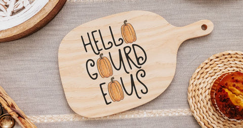 hello gourdeous cutting board