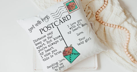 Missing You Postcard Pillow