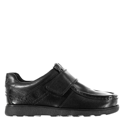 Kangol Black Leather Waltham Younger Boys Shoes