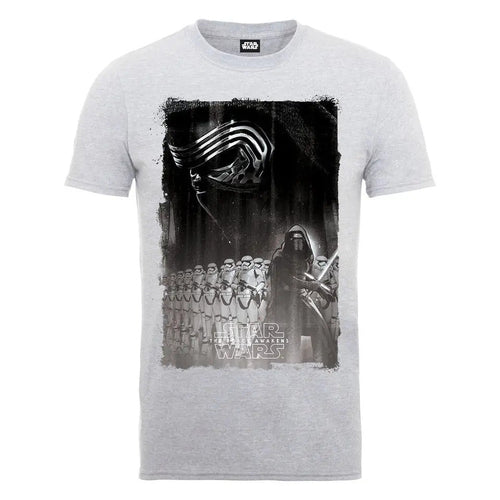 Star Wars The Force Awakens Heather Grey Kylo Ren Collage Poster Mens T-Shirt