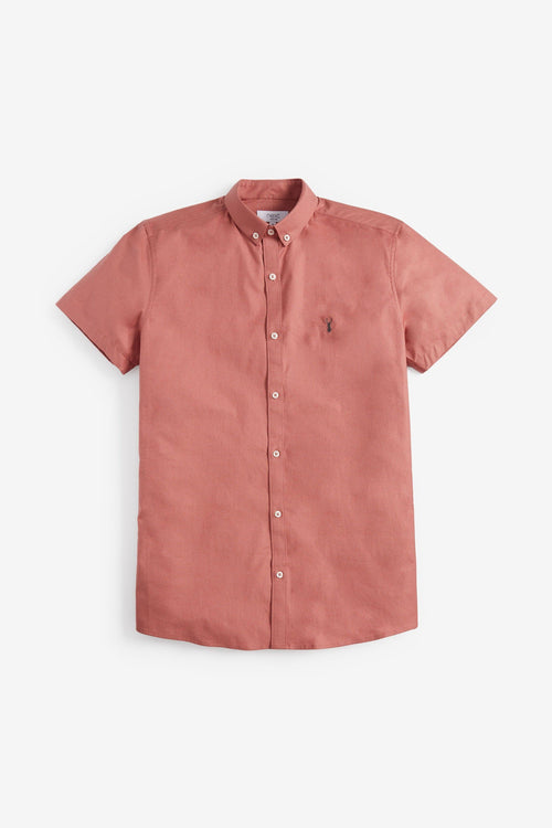 Next Pink Marl Stretch Oxford Mens Shirt