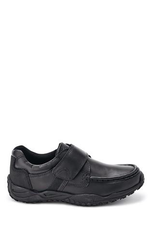 Next Black Leather Single Strap Older Boys School Shoes