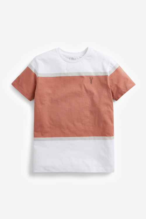 Next Coral Colourblock Older Boys T-Shirt