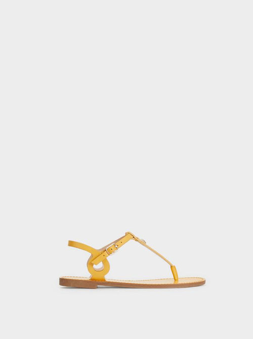 Parfois Tamanho Pineapple Detail Yellow Womens Sandals