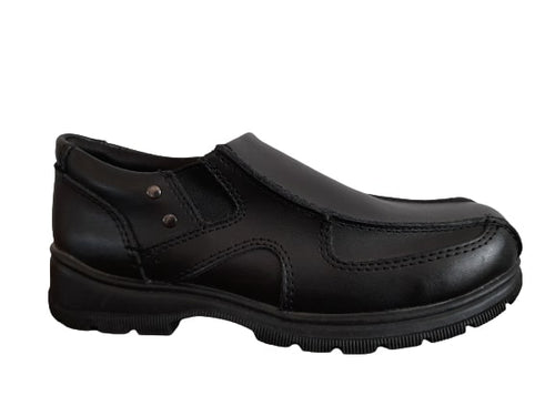 M&S Black Leather Slip-on Boys School Shoes