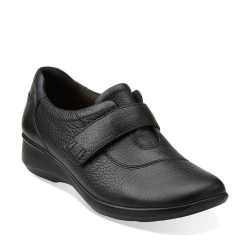 Clarks Gael Bombay Black Tumbled Leather Womens Shoes
