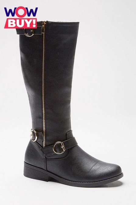 Studio Tall 3 Buckle Black Boots